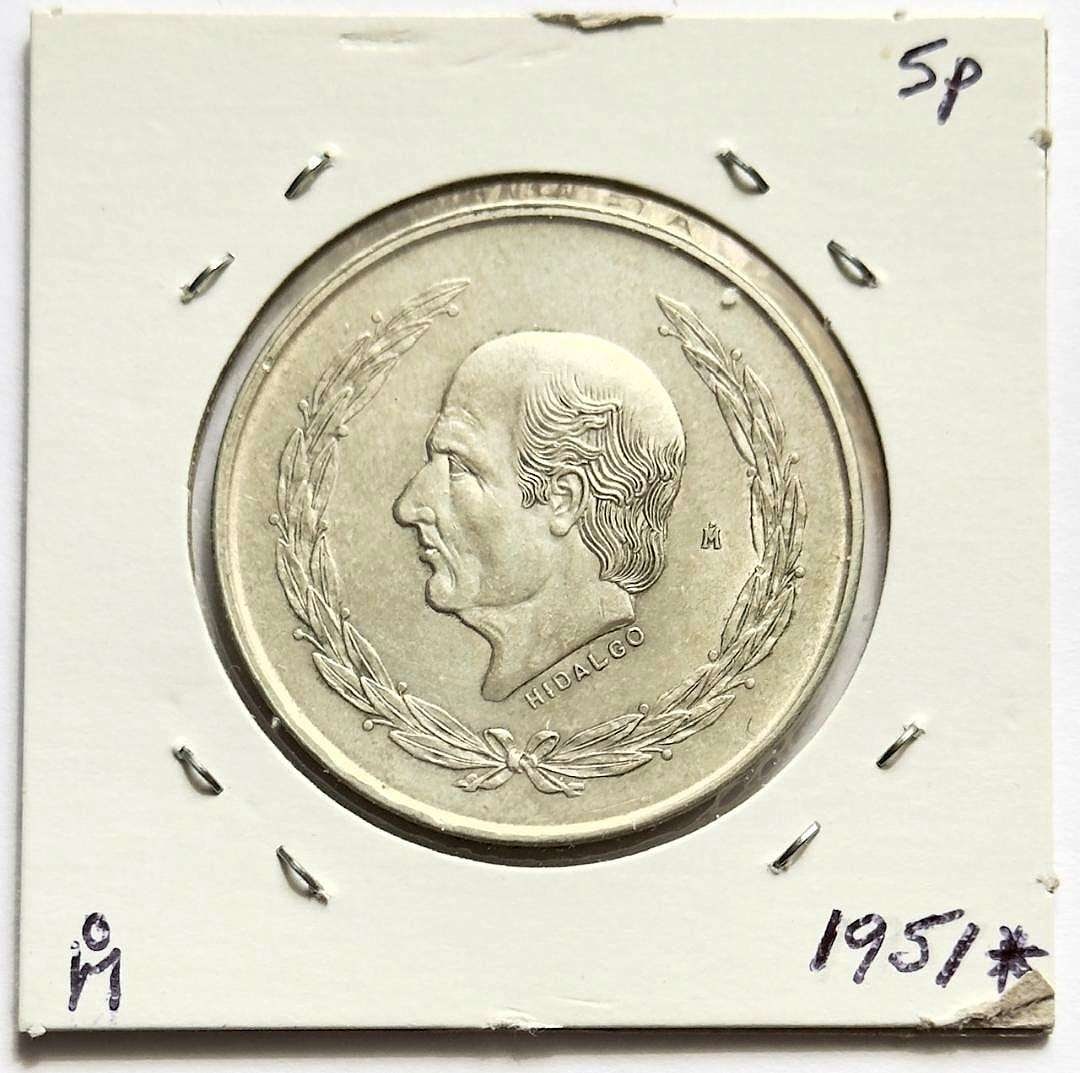 1951 Mexico 25 Pesos Hidalgo BU .6430 ozt ASW .720 Silver: Winner shall receive the exact coin shown here. (SJ/B)