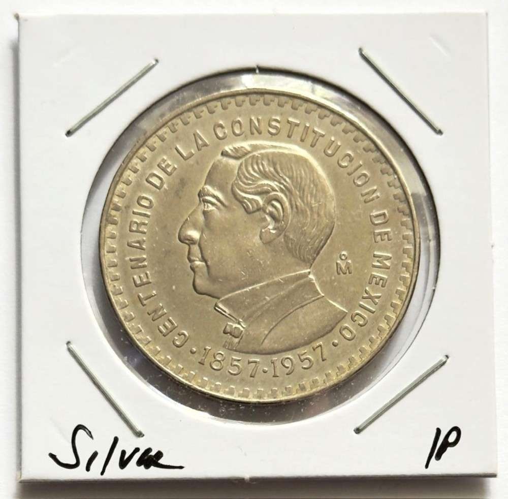 1857-1957 Mexico Constitution 1 Peso BU .0514 ozt ASW .100 Silver (1 of 2)