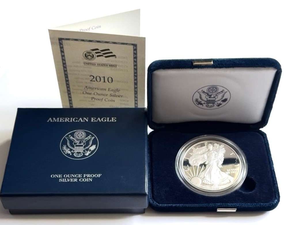 2010(W) U.S. Mint Proof American Silver Eagle -OGP (1 of 4)