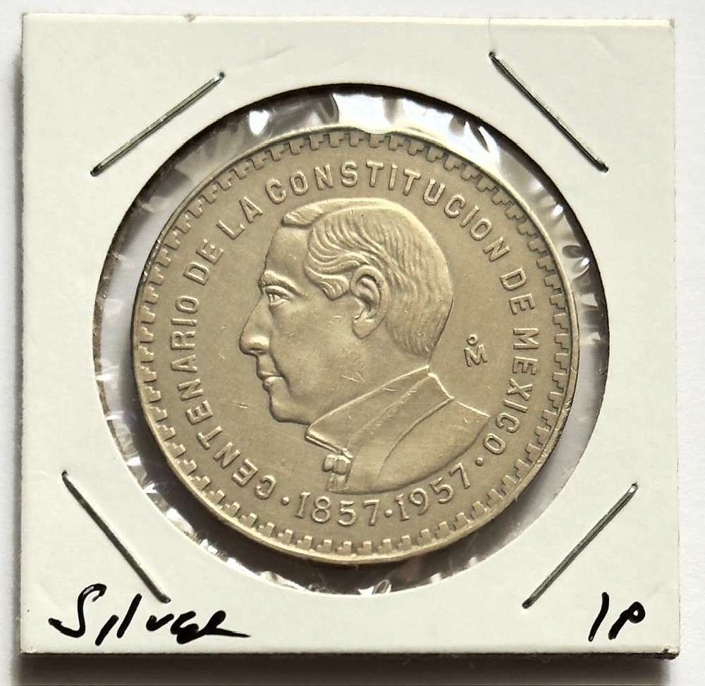 1857-1957 Mexico Constitution 1 Peso BU .0514 ozt ASW .100 Silver (1 of 2)