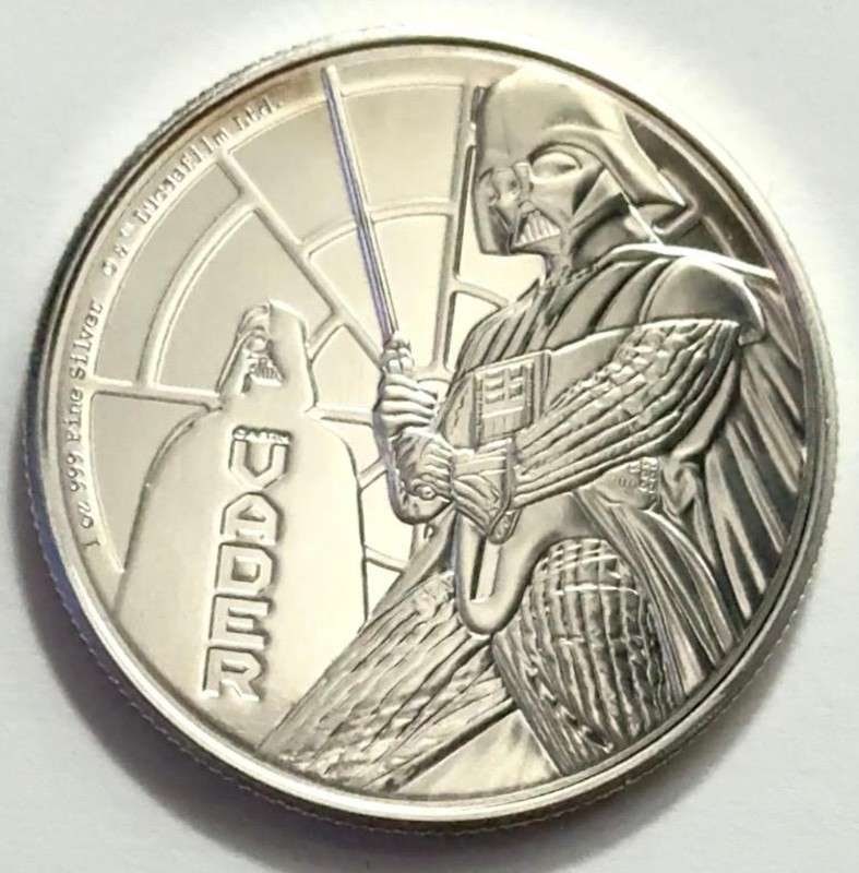 2022 NIUE $2 Darth Vader 1 ozt .999 Silver: Winner shall receive the exact round shown here. (SJ/B)