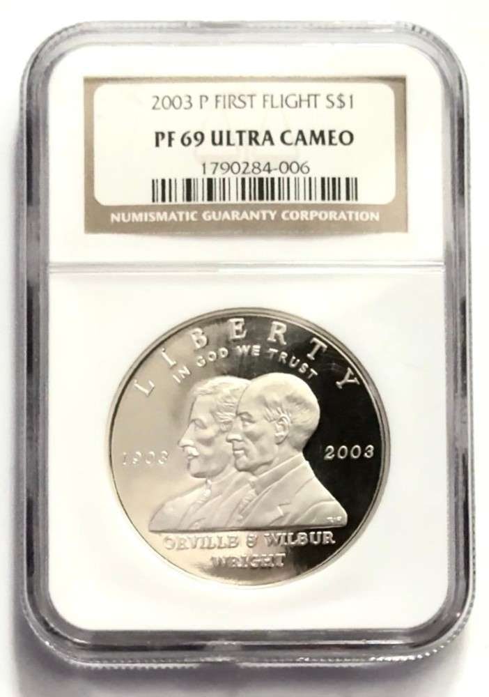 2003 First Flight Proof Commemorative Silver Dollar NGC PF69 Ultra Cameo (1 of 2)
