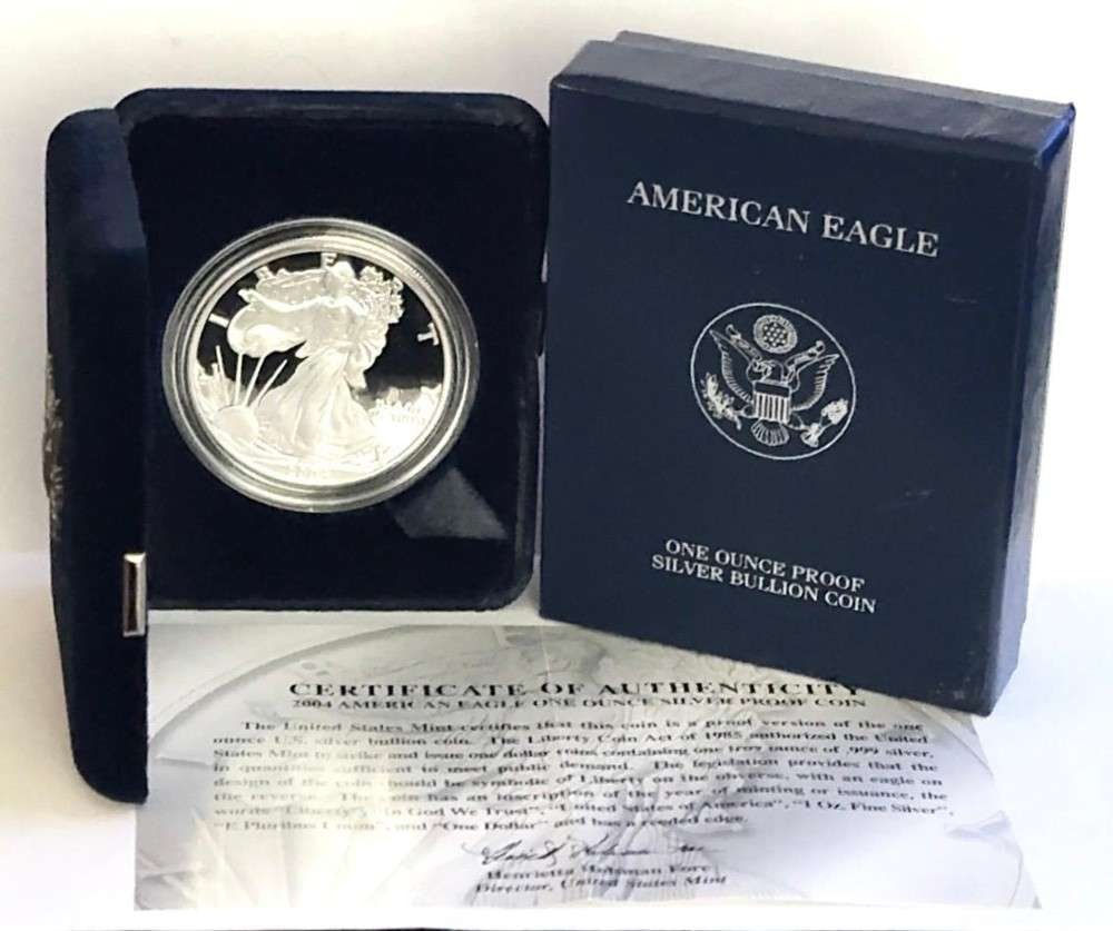2004(W) U.S. Mint Proof American Silver Eagle -OGP (1 of 4)
