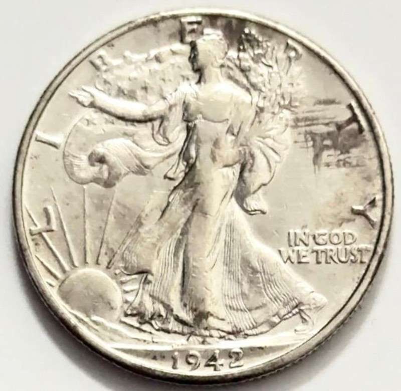 1942-D Walking Liberty Silver Half Dollar (1 of 2)