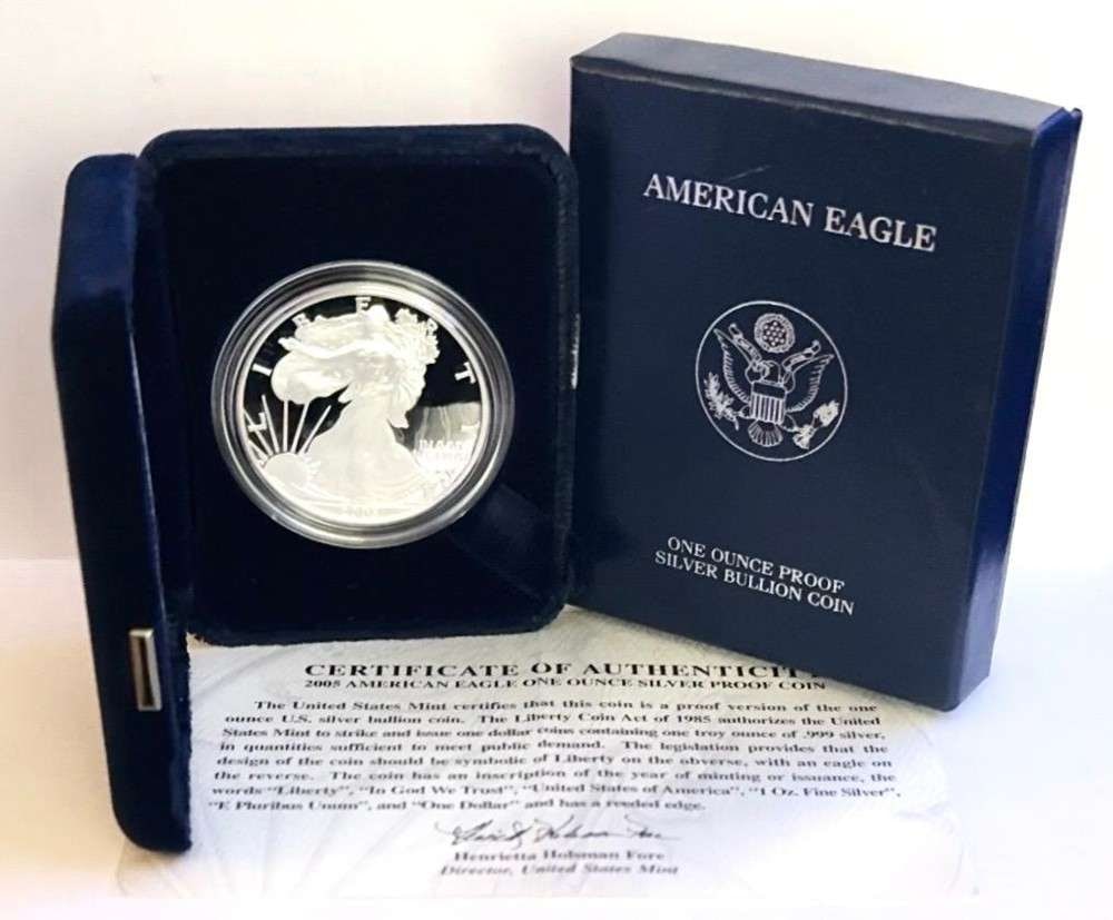 2005(W) U.S. Mint Proof American Silver Eagle -OGP (1 of 4)