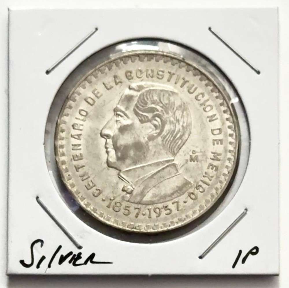 1857-1957 Mexico Constitution 1 Peso BU .0514 ozt ASW .100 Silver (1 of 2)