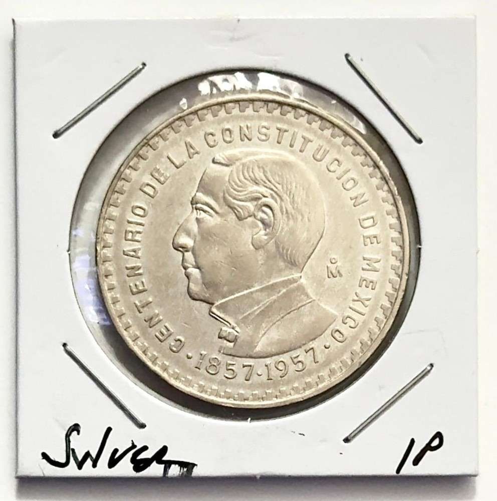1857-1957 Mexico Constitution 1 Peso BU .0514 ozt ASW .100 Silver (1 of 2)