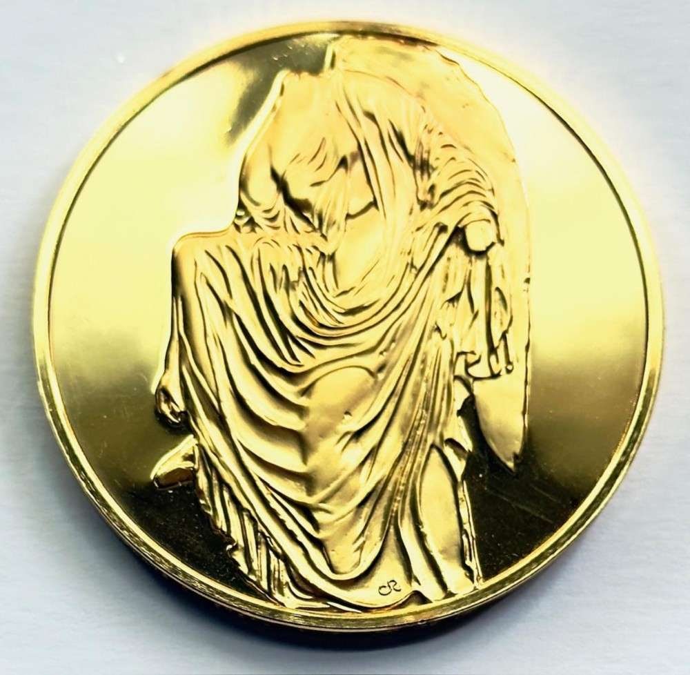 Franklin Mint "Nike Adjusting Her Sandal" 24Kt Gold Plated 2.32 ozt .925 Silver (1 of 5)