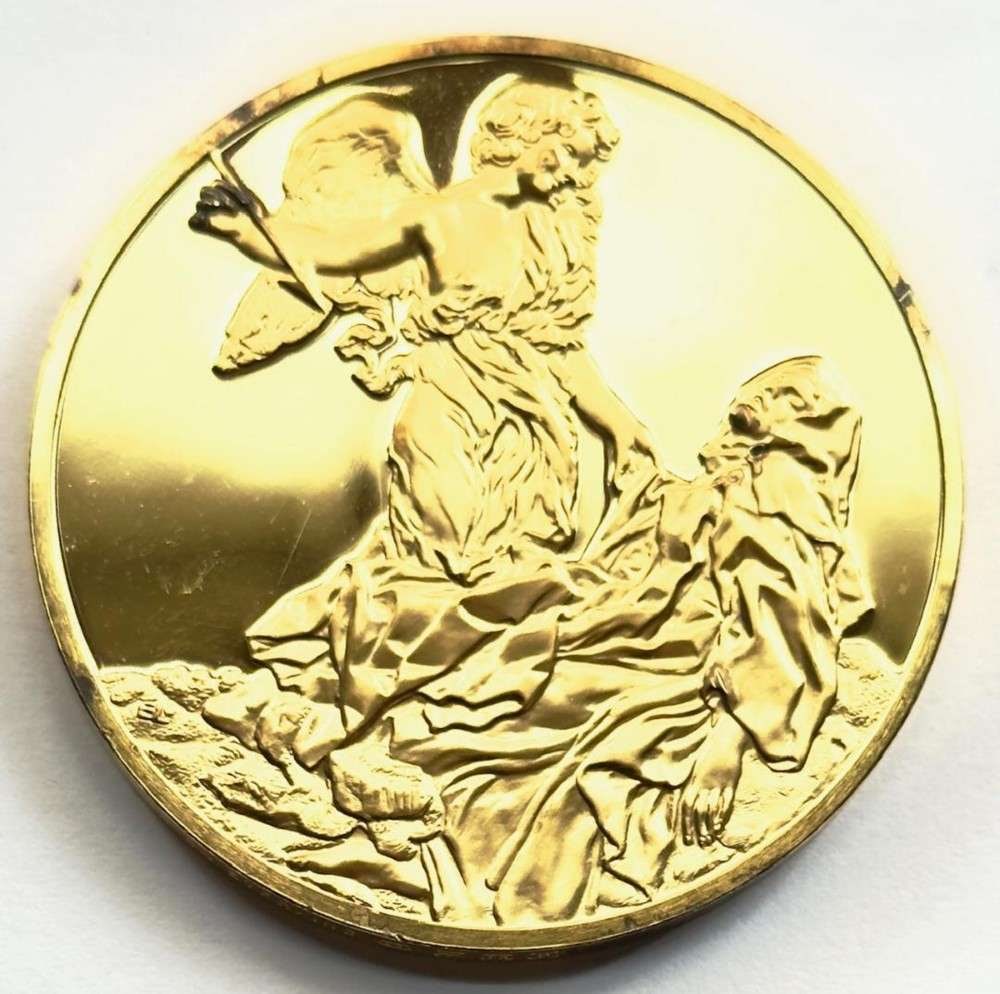 Franklin Mint "Saint Theresa" 24Kt Gold Plated 2.36 ozt .925 Silver (1 of 5)