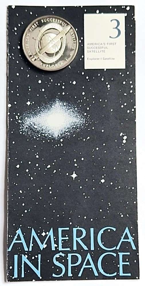 Franklin Mint "America's First Successful Satellite" Proof .7811 ozt ASW .925 Silver: "....I believe that this nation should commit itself to achieving the goal, before this decade is out, of landing a man on the moon and returning him safely to earth. "President John F. Kennedy, May 2