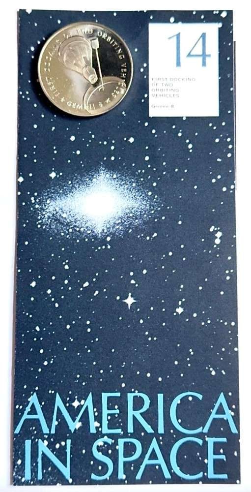 Franklin Mint "First Docking of 2 Orbiting Vehicles" Proof .870 ozt ASW .925 Silver: "....I believe that this nation should commit itself to achieving the goal, before this decade is out, of landing a man on the moon and returning him safely to earth. "President John F. Kennedy, May 2