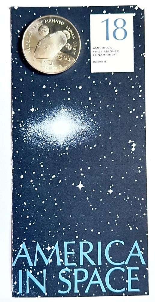 Franklin Mint "America's First Manned Lunar Orbit" Proof .8806 ozt ASW .925 Silver: "....I believe that this nation should commit itself to achieving the goal, before this decade is out, of landing a man on the moon and returning him safely to earth. "President John F. Kennedy, May 2