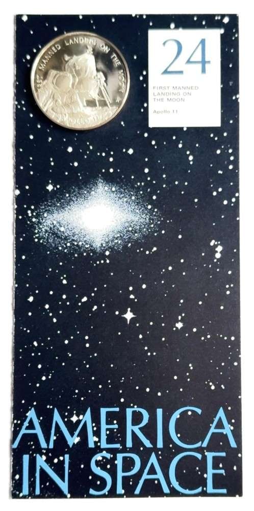 Franklin Mint "First Manned Landing on the Moon" Proof .8352 ozt ASW .925 Silver (1 of 7)