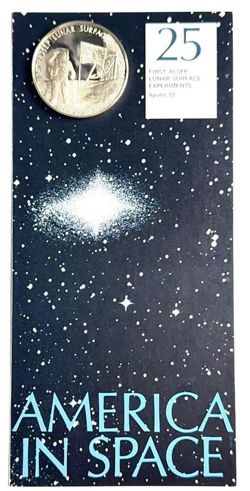 Franklin Mint "First ALSEP Lunar Surface Experiments" Proof .826 ozt ASW .925 Silver (1 of 5)