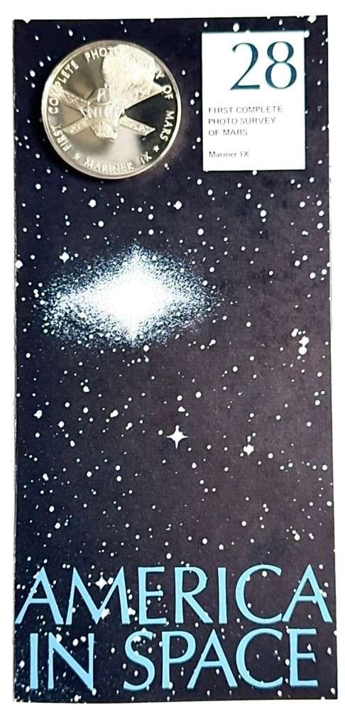 Franklin Mint "First Complete Survey of Mars" Proof .8417 ozt ASW .925 Silver: "....I believe that this nation should commit itself to achieving the goal, before this decade is out, of landing a man on the moon and returning him safely to earth. "President John F. Kennedy, May 2