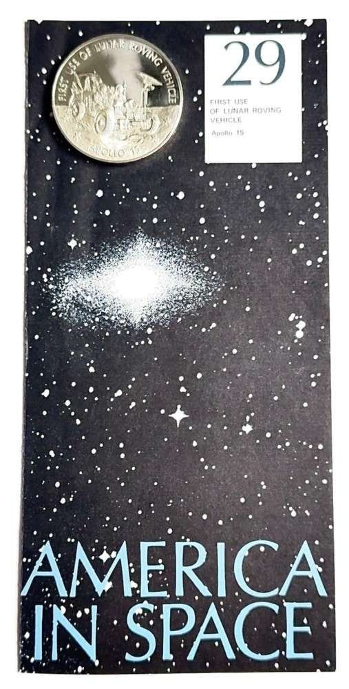 Franklin Mint "First Use of Lunar Roving Vehicle" Proof .8029 ozt ASW .925 Silver: "....I believe that this nation should commit itself to achieving the goal, before this decade is out, of landing a man on the moon and returning him safely to earth. "President John F. Kennedy, May 2