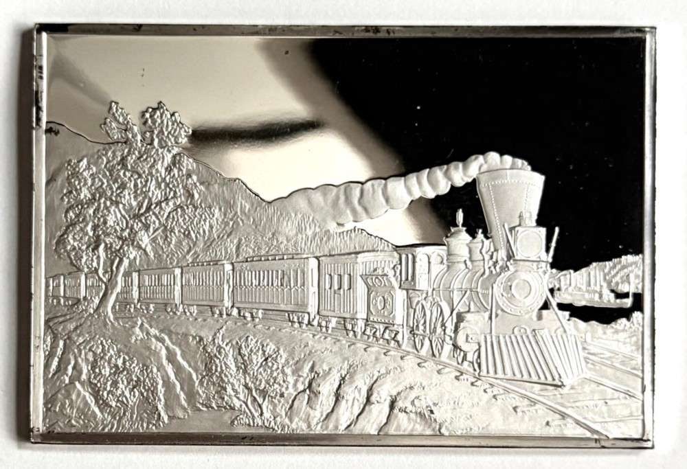 Currier & Ives "American Express Train" 2.768 ozt .999 Silver Bar: Winner shall receive the exact bar shown here. (SJ/B)