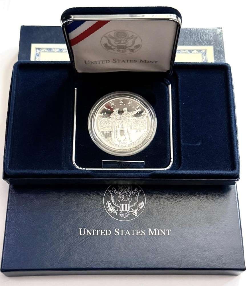 2004 U.S. Mint Lewis & Clark Bicentennial Commemorative Proof Silver Dollar: Winner shall receive the exact coin shown here. (SJ/B)