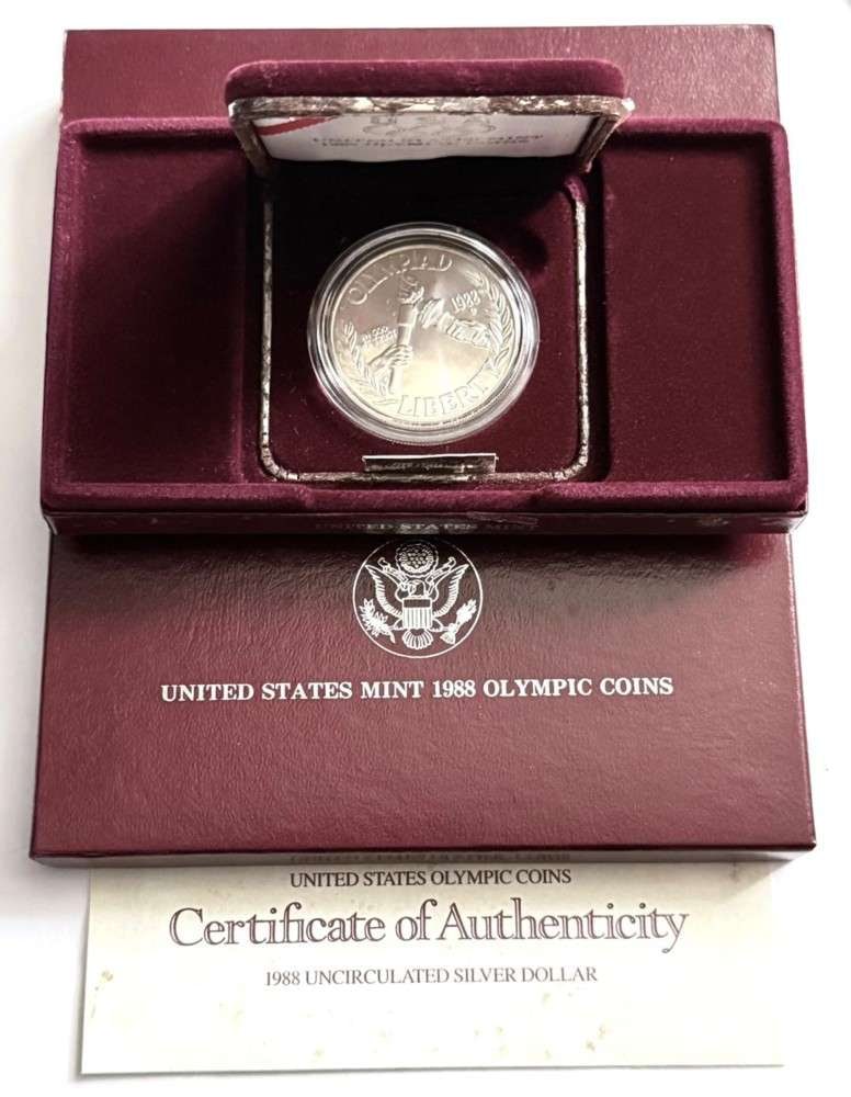 1988 U.S. Mint Olympics Commemorative UNC Silver Dollar (1 of 5)