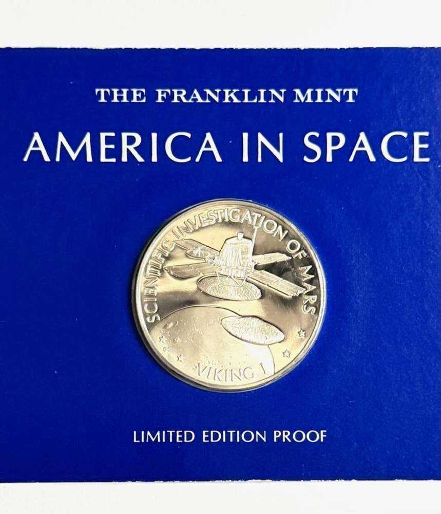 Franklin Mint "Scientific Investigation of Mars" Limited Edition Proof .7215 ozt ASW .925 Silver: Winner shall receive the exact medal shown here. (SJ/B)