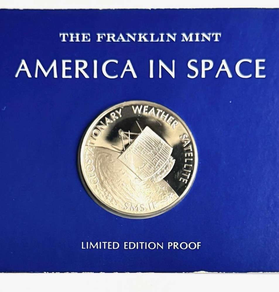 Franklin Mint "Study of the Earth's Atmosphere" Limited Edition Proof .7289 ozt ASW .925 Silver: Winner shall receive the exact medal shown here. (SJ/B)