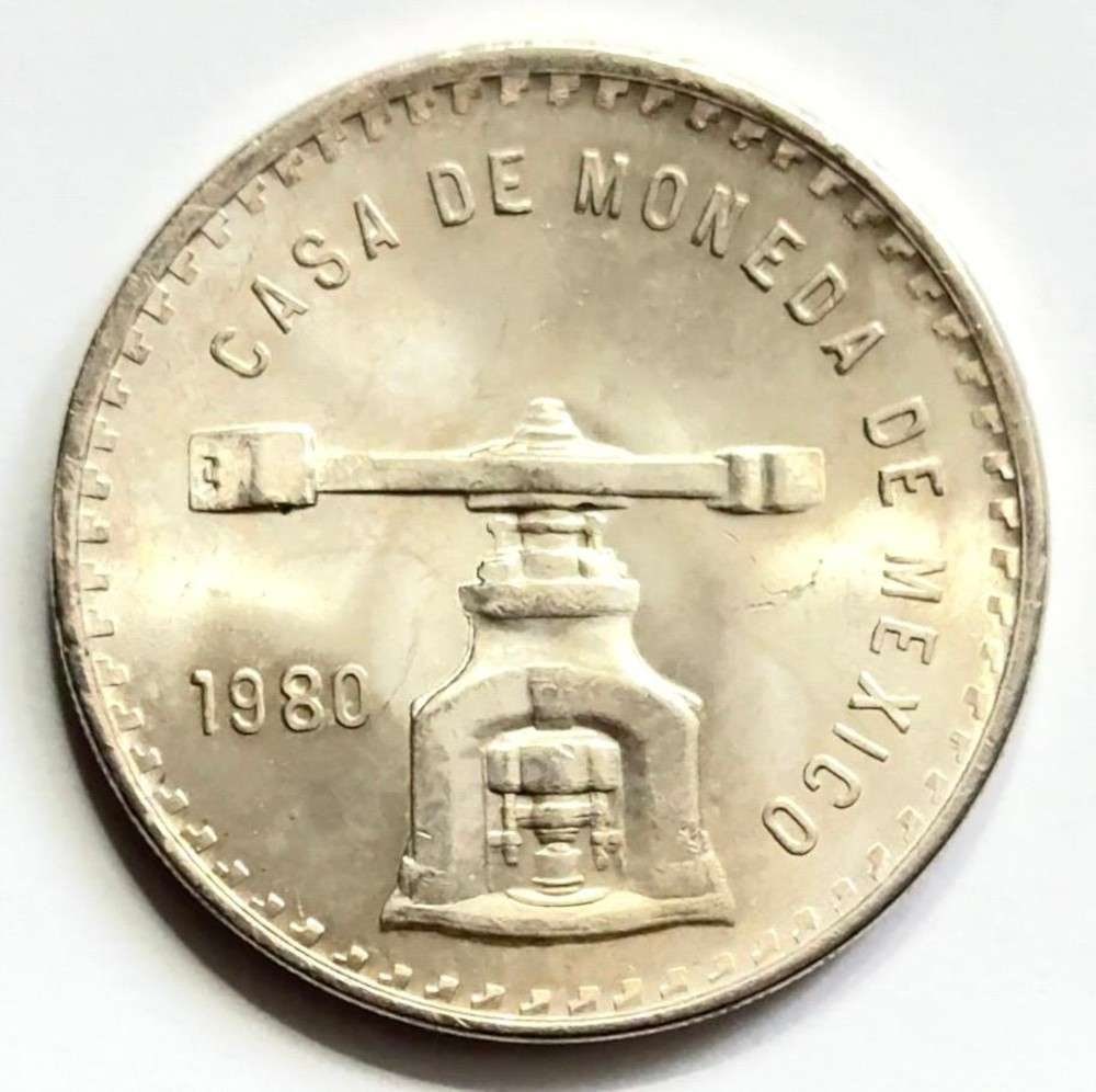 1980 Mexico Onza Balance Scale 1 ozt ASW .925 Silver: Winner shall receive the exact coin shown here. (SJ/B)