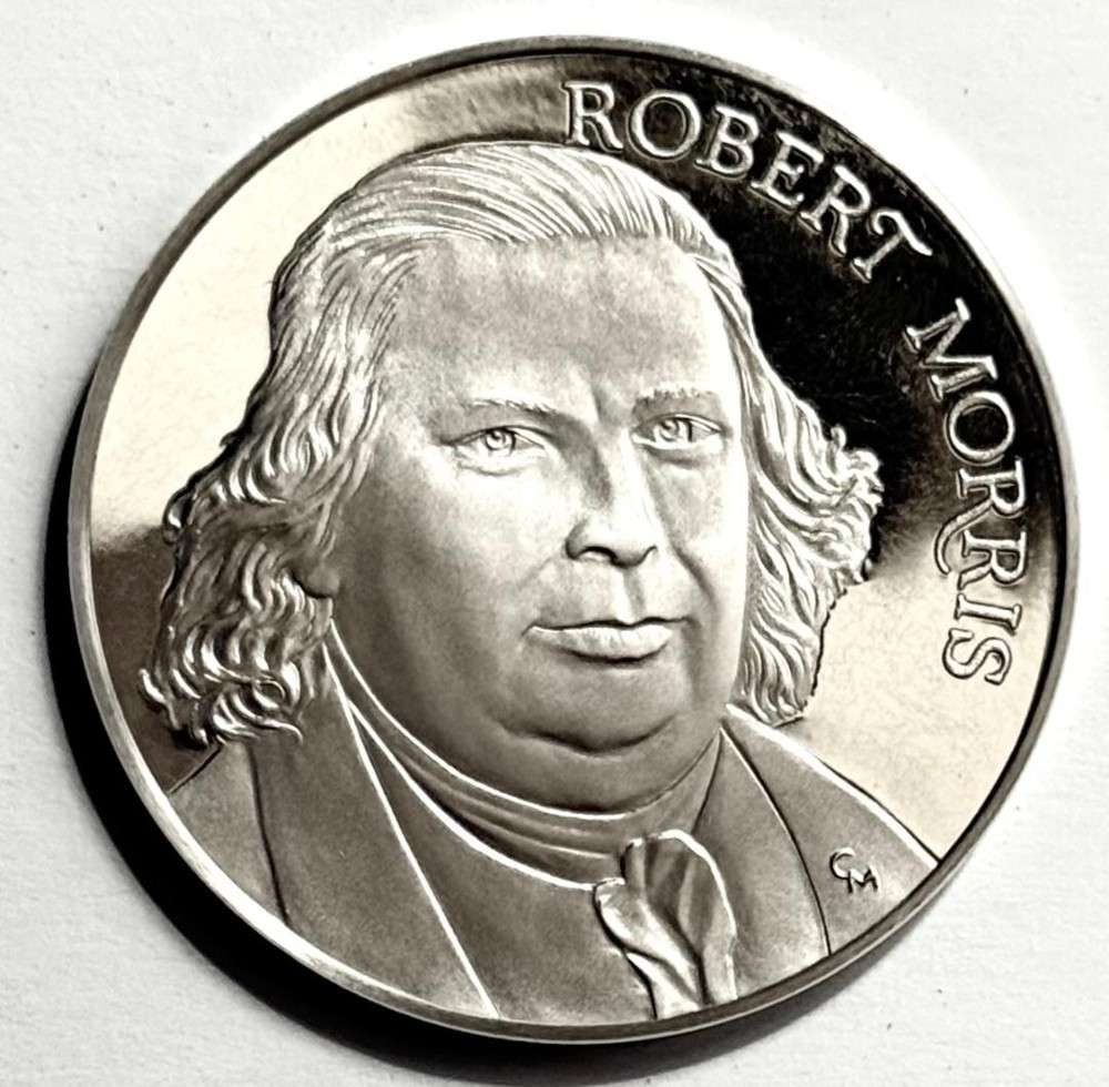 1976 Franklin Mint Founding Fathers "Robert Morris" Limited Edition Proof 3.783 ozt ASW .925 Silver: Winner shall receive the exact medal shown here (SJ/B)