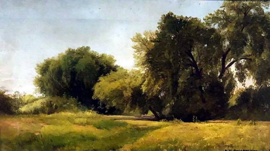 AARON DRAPER SHATTUCK 1832-1928: AmericanSize 11x17. Medium; oil on canvasSigned: lower right. Scene: landscape