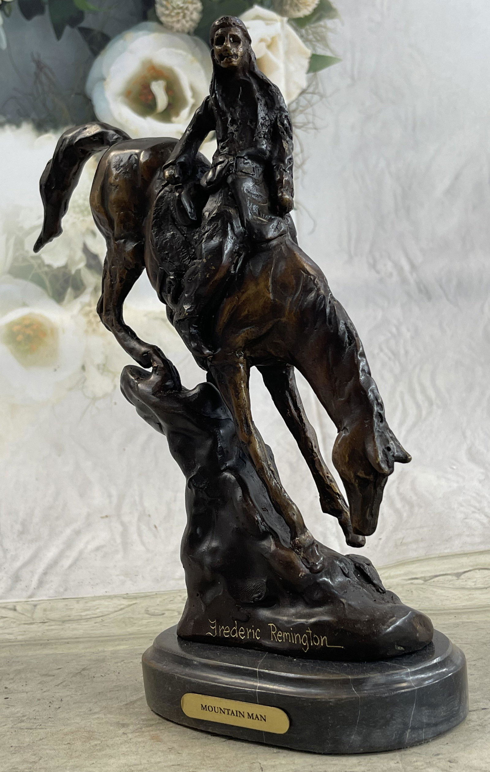 FEDERIC REMINGTON "MOUNTAIN MAN" BRONZE SCULPTURE (1 of 4)