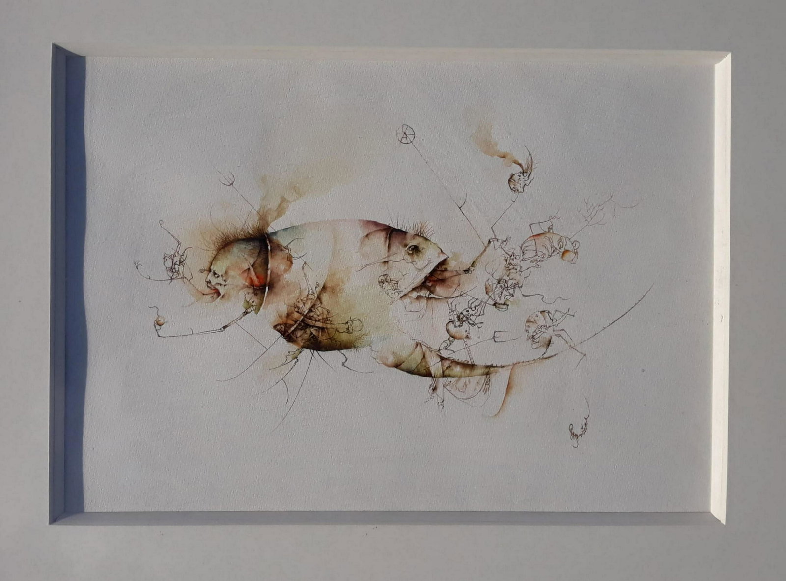 Jose Luis Farinas: ink and watercolor on paper 10" x 13"