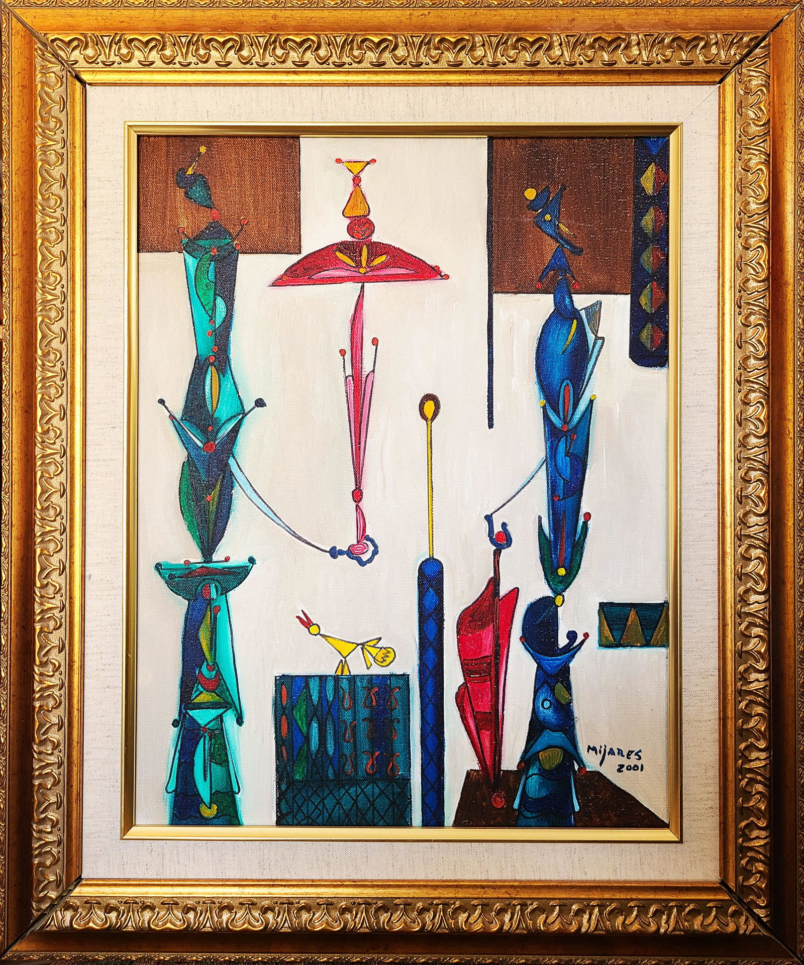 Jose Maria Mijares (1921-2004) Cuban: oil on canvas 18" x 14" dated 2001 excellent condition