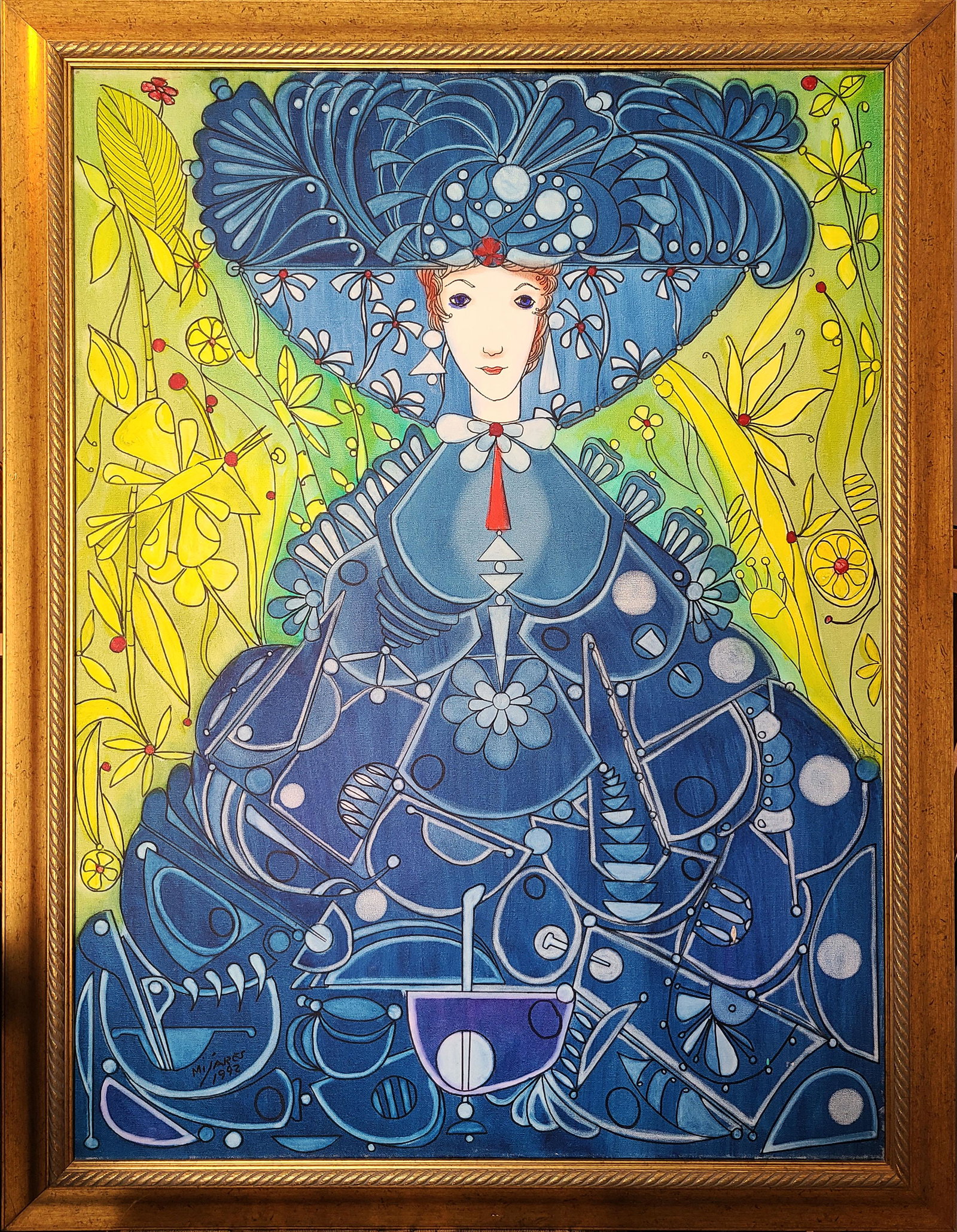 Jose Maria Mijares (1921-2004) Cuban: oil on canvas 40" x 30" dated 1992 excellent condition