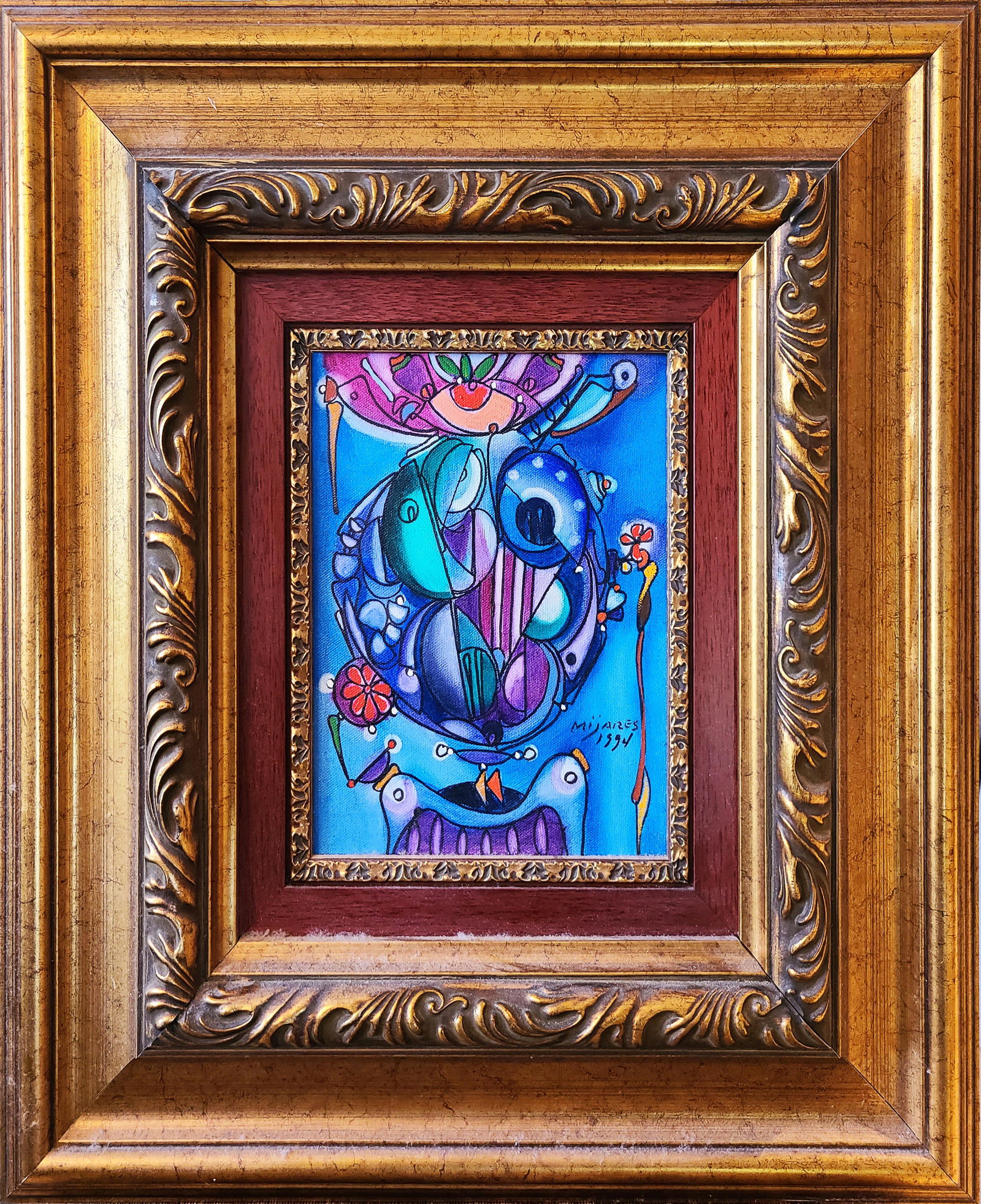 Jose Maria Mijares (1921-2004) Cuban: oil on canvas 10" x 8" dated 1994 excellent condition