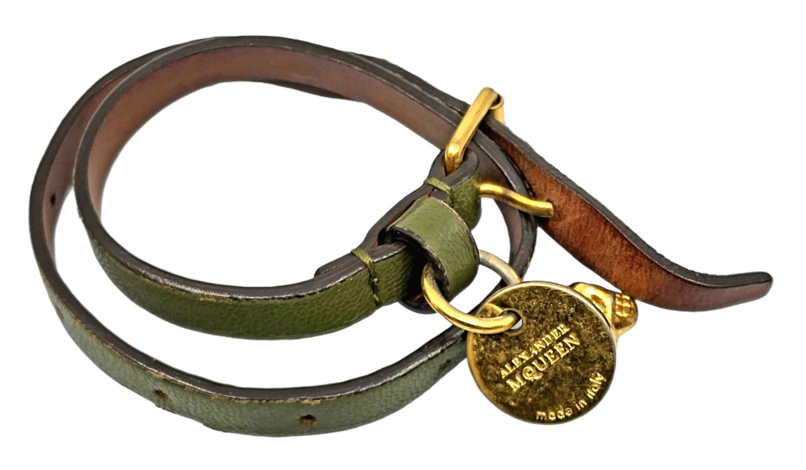 Alexander McQueen Skull Leather Bracelet (1 of 2)