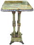 Antique Champleve Cloisonne Enamel Mounted Git Bronze Onyx gueridon Table