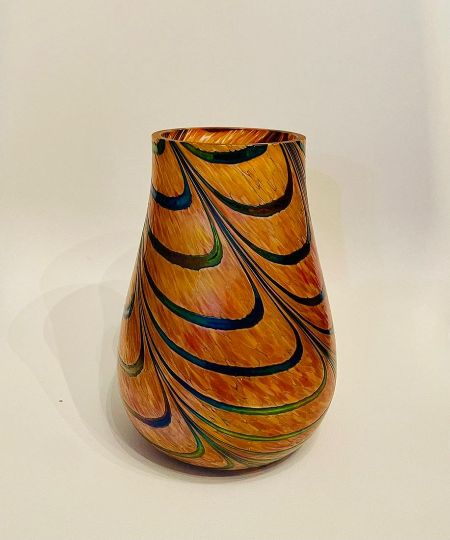 JOHANN LOETZ WITWE ART NOVEAUE GLASS VASE: 18CM X 12CM EXCELLENT CONDITION