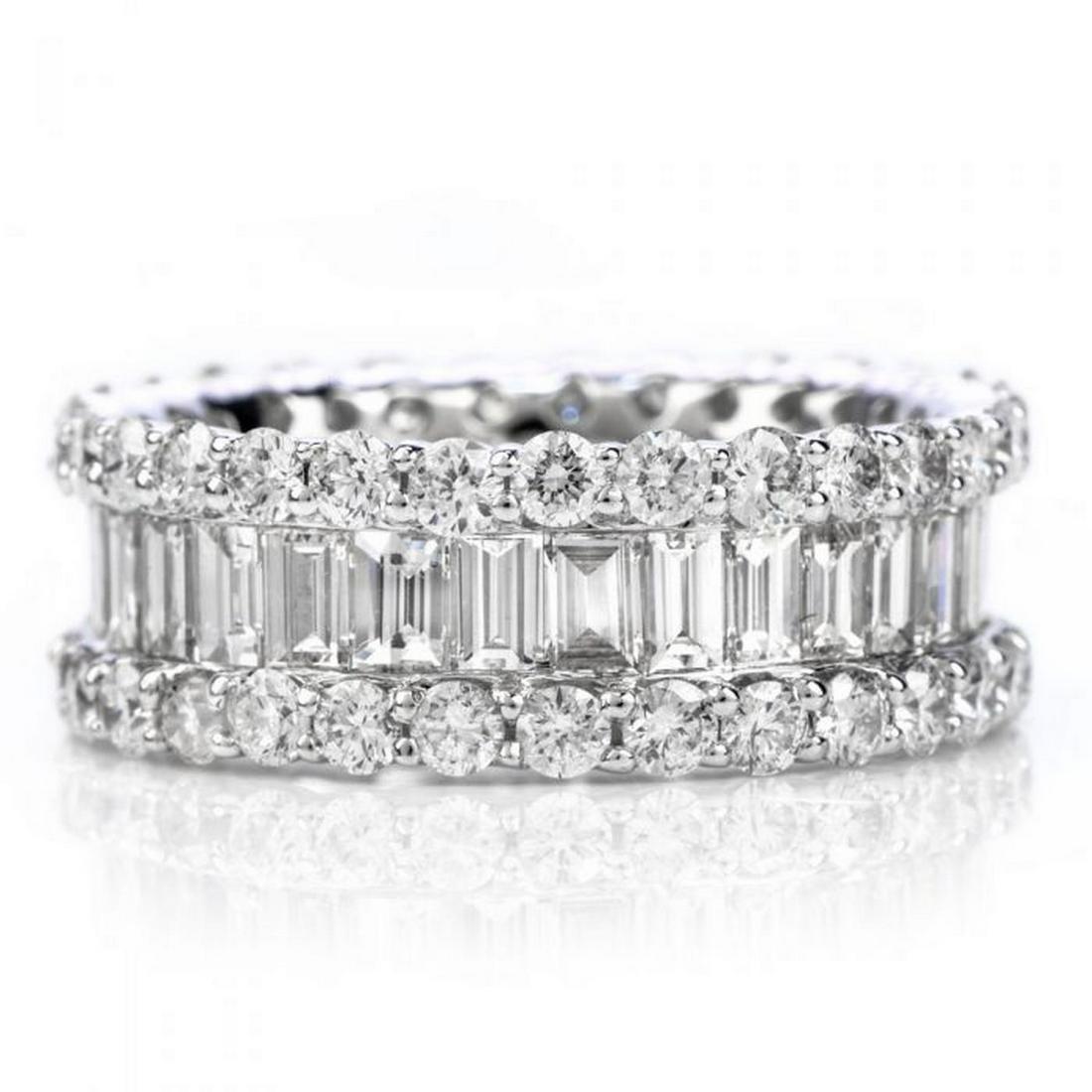 4.91 CARATS DIAMOND BAGUETTE WIDE ETERNITY BAND RING (1 of 4)