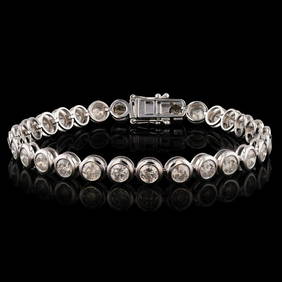 8.57ctw Diamond 14K White Gold Tennis Bracelet (1 of 4)