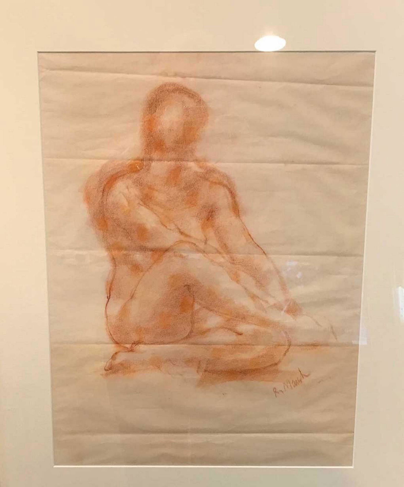 REGINALD MARSH 1898-1954: AmericanSize: 28x23. Medium: pastel on paperSigned: lower right Scene: nude