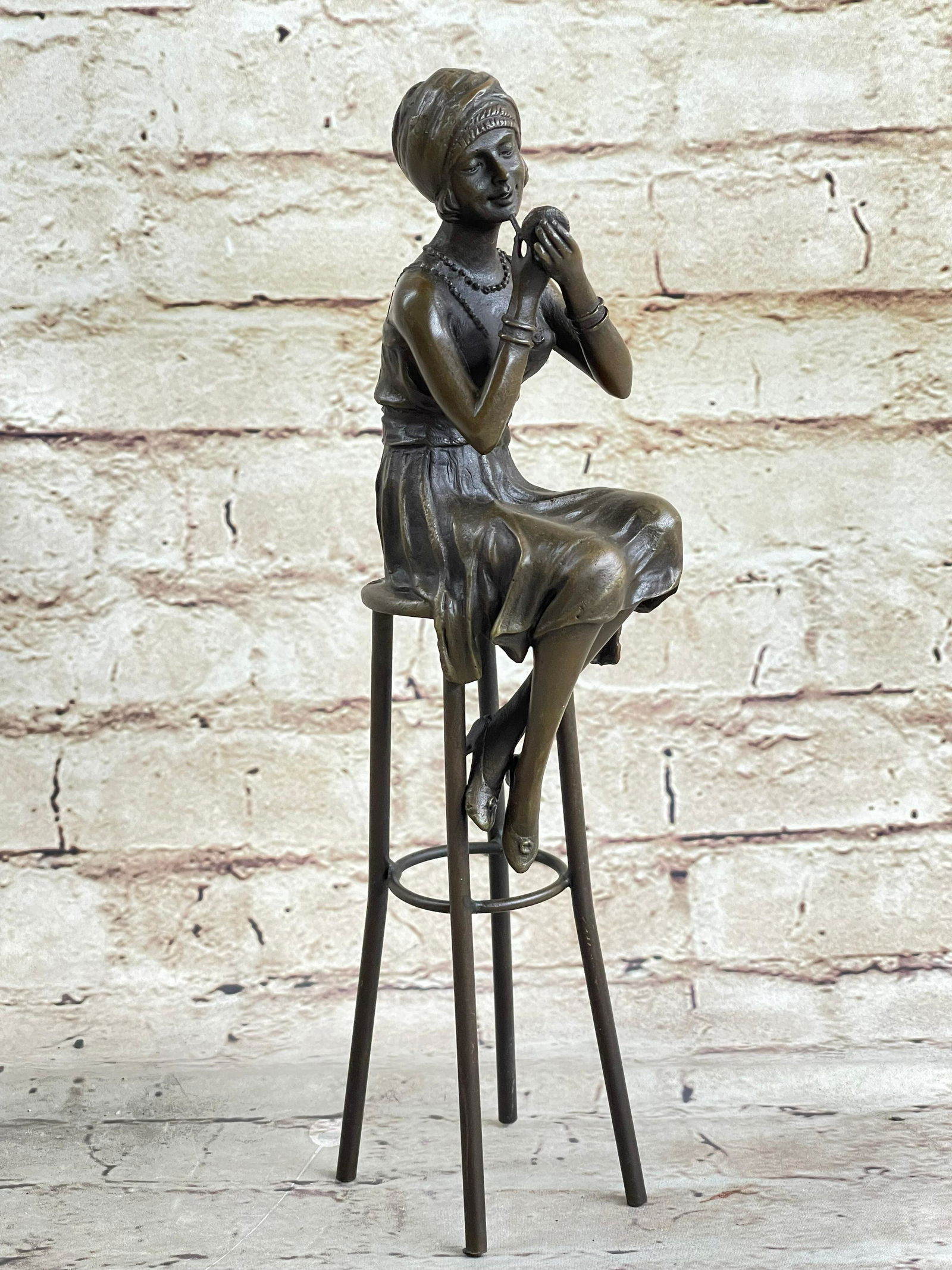 Chiparus  Gorgeous 1940 Woman Sitting Bronze Sculpture (1 of 4)