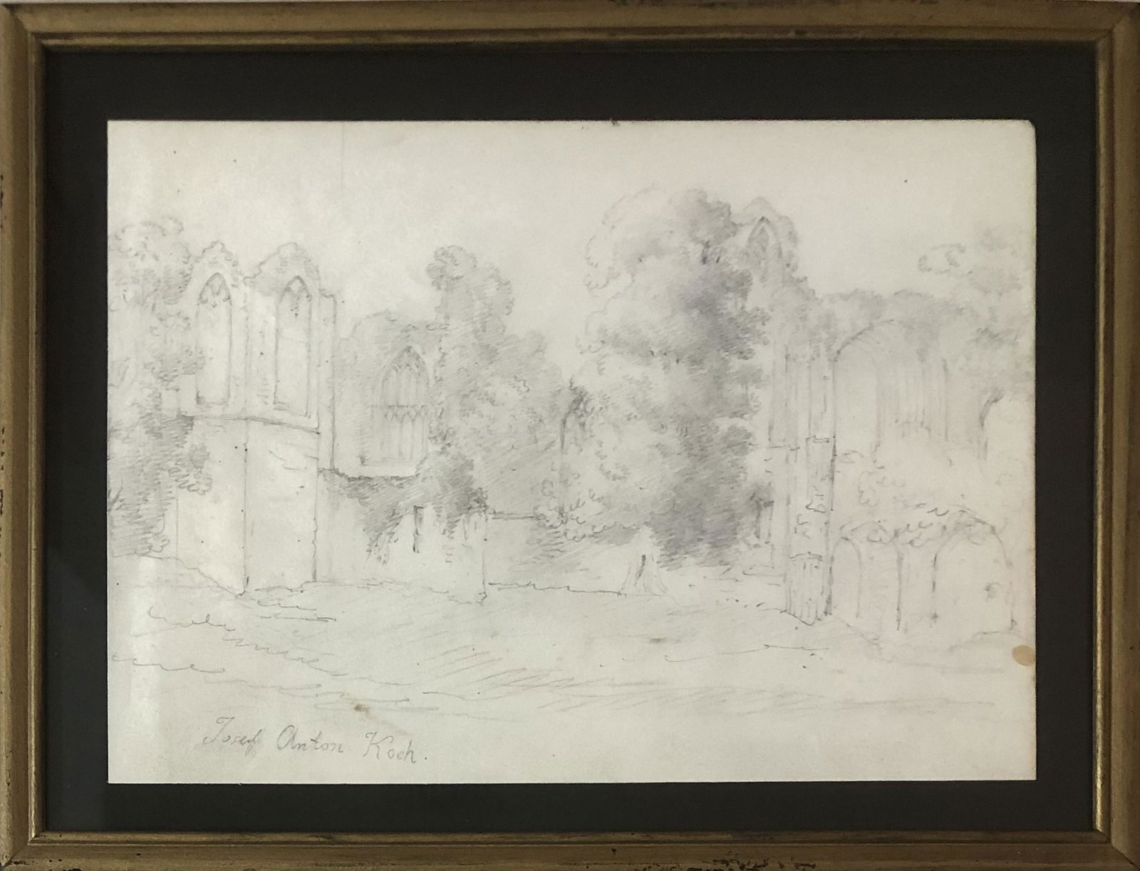 Joseph Anton Koch: Drawing graphite on paper 5x7.5