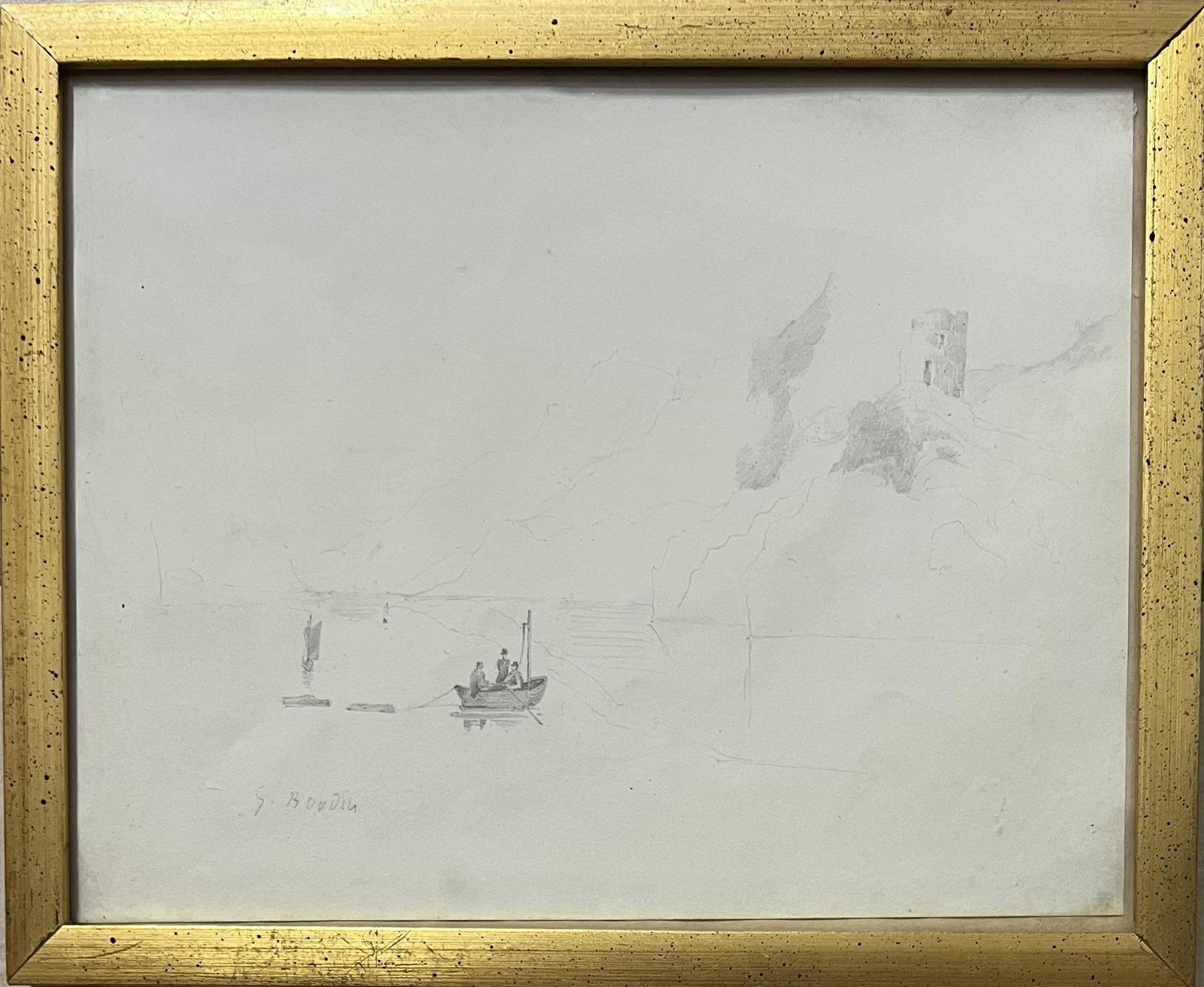 Eugene Boudin: Graphite on paper 5.5?x4.75?