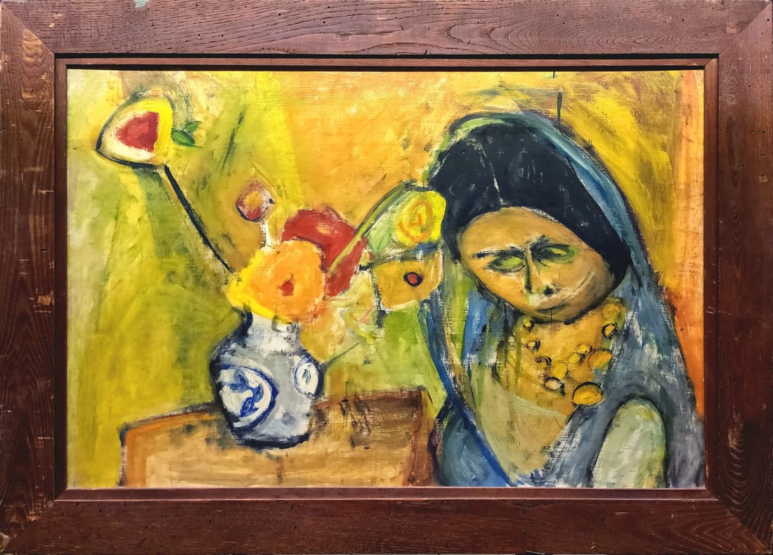 David Pallock (attrib.) Abstract art oil on panel: 24.25" x 36.25" excellent condition