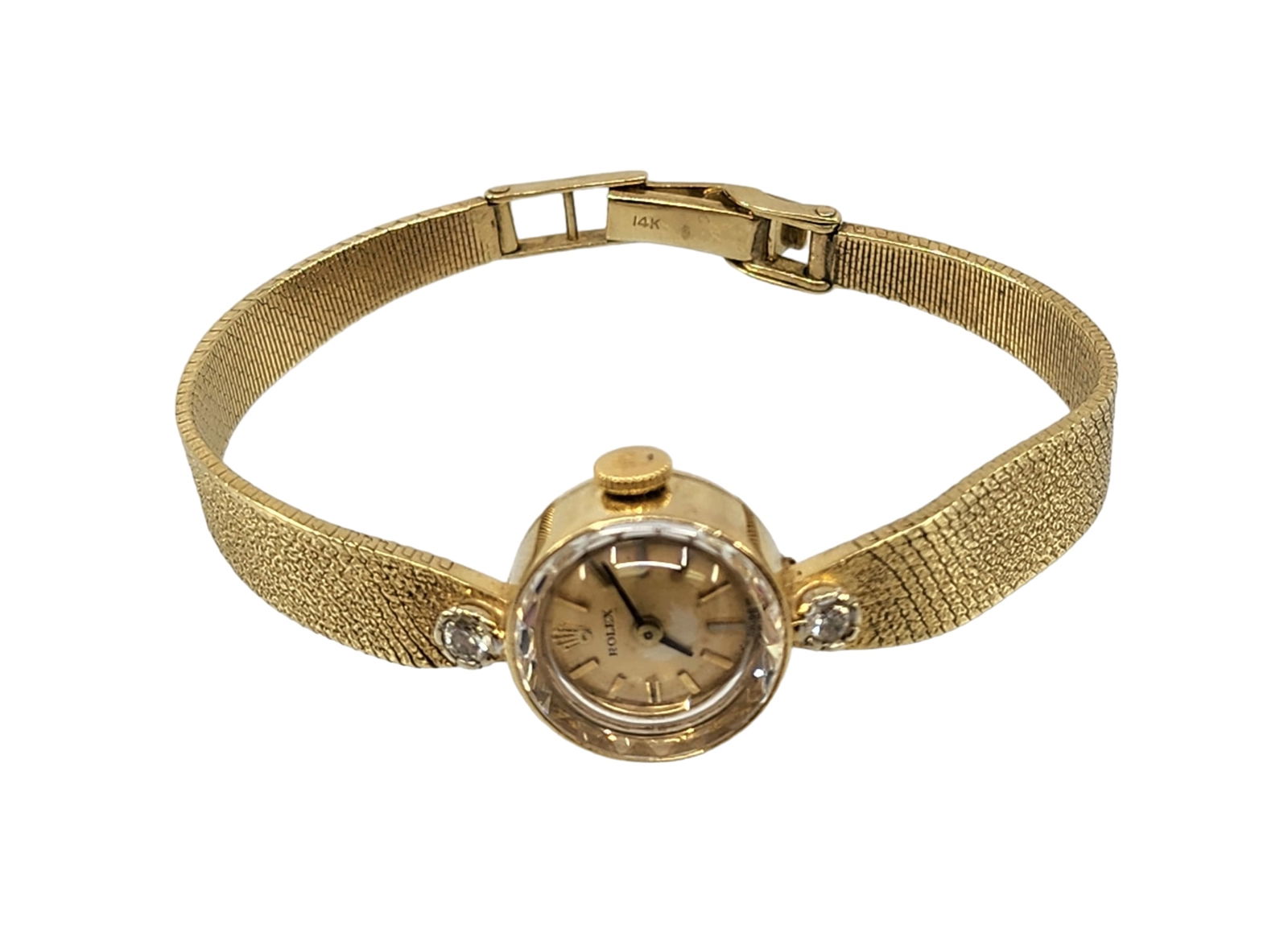 Vintage Rolex 14k yellow gold Diamond watch (1 of 4)