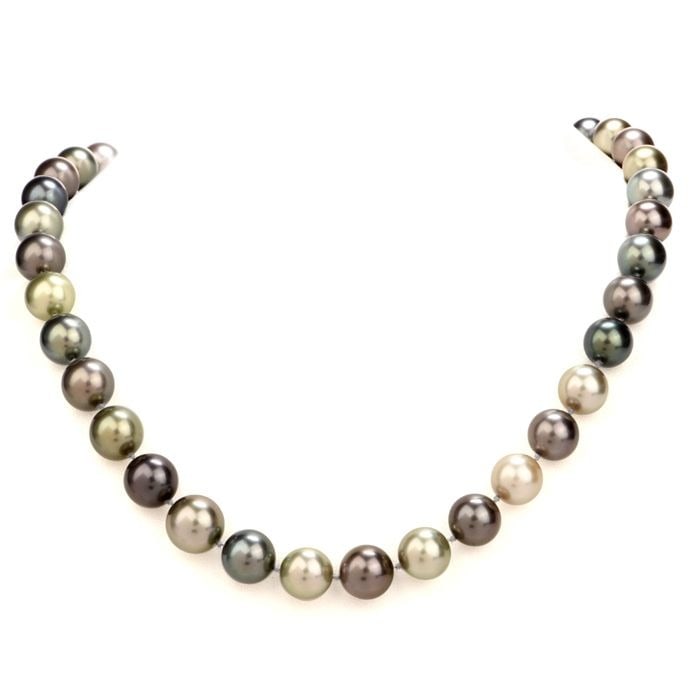 Estate South Sea Peacock Pearl Diamond Strand Necklace (1 of 4)