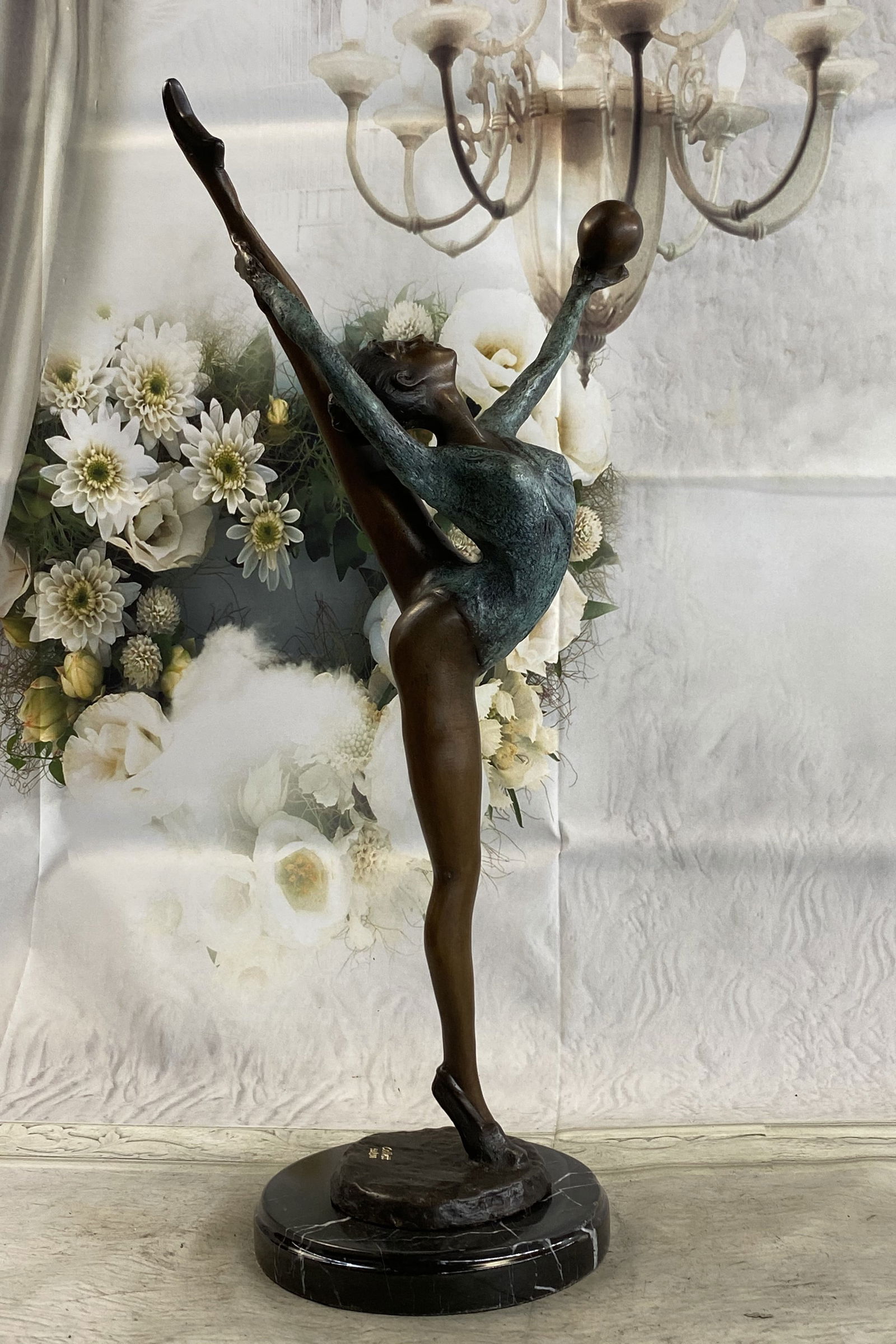 COLLET' GYMNAST BALANCING BALL BRONZE SCULPTURE (1 of 3)