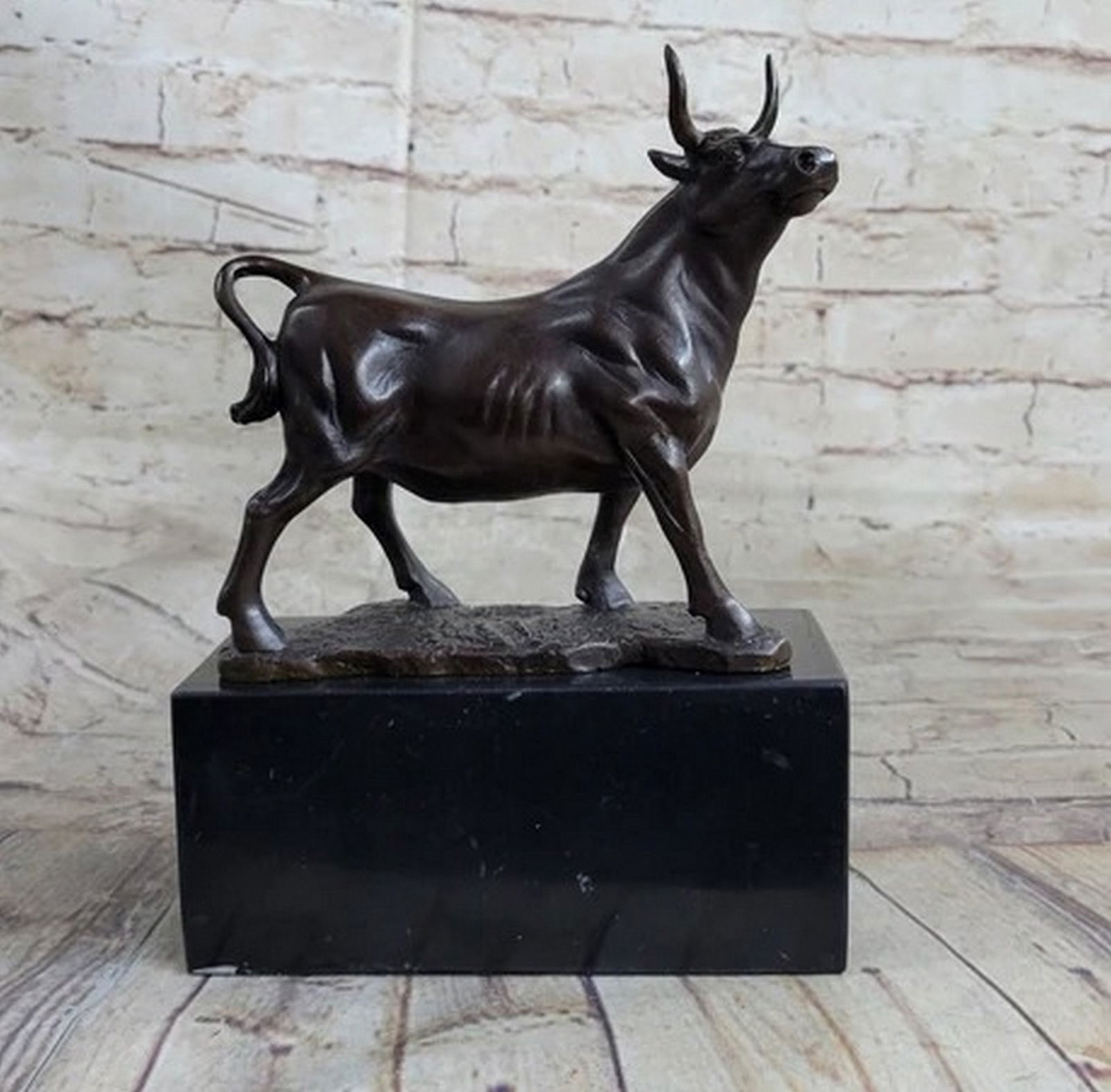 Male Bull Signed Milo Bookend Book End Bronze (1 of 4)