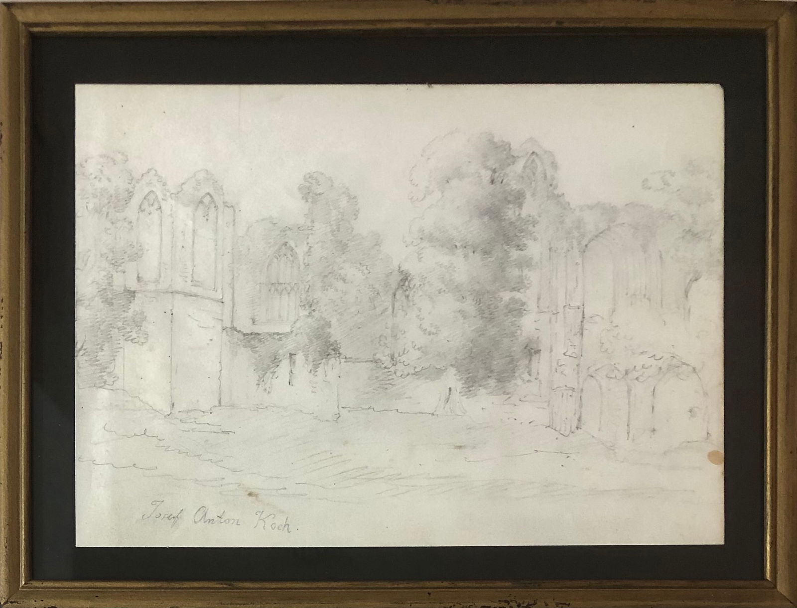 Joseph Anton Koch: Drawing graphite on paper 5x7.5