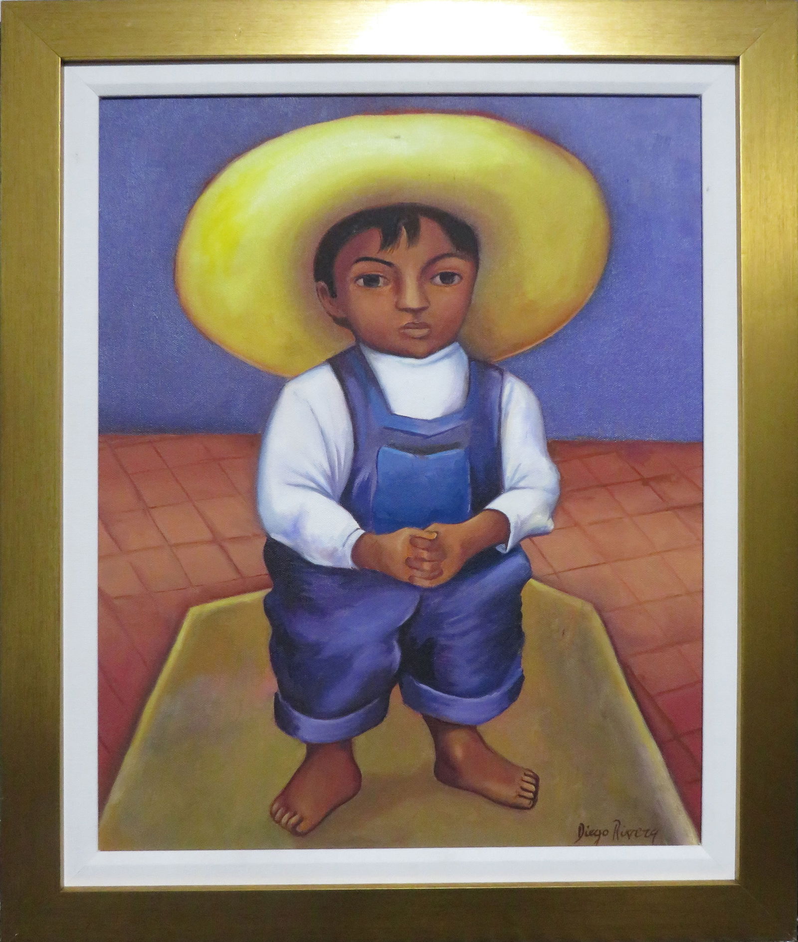 oil on canvas signed Diego Rivera: 20.50" x 16" excellent condition
