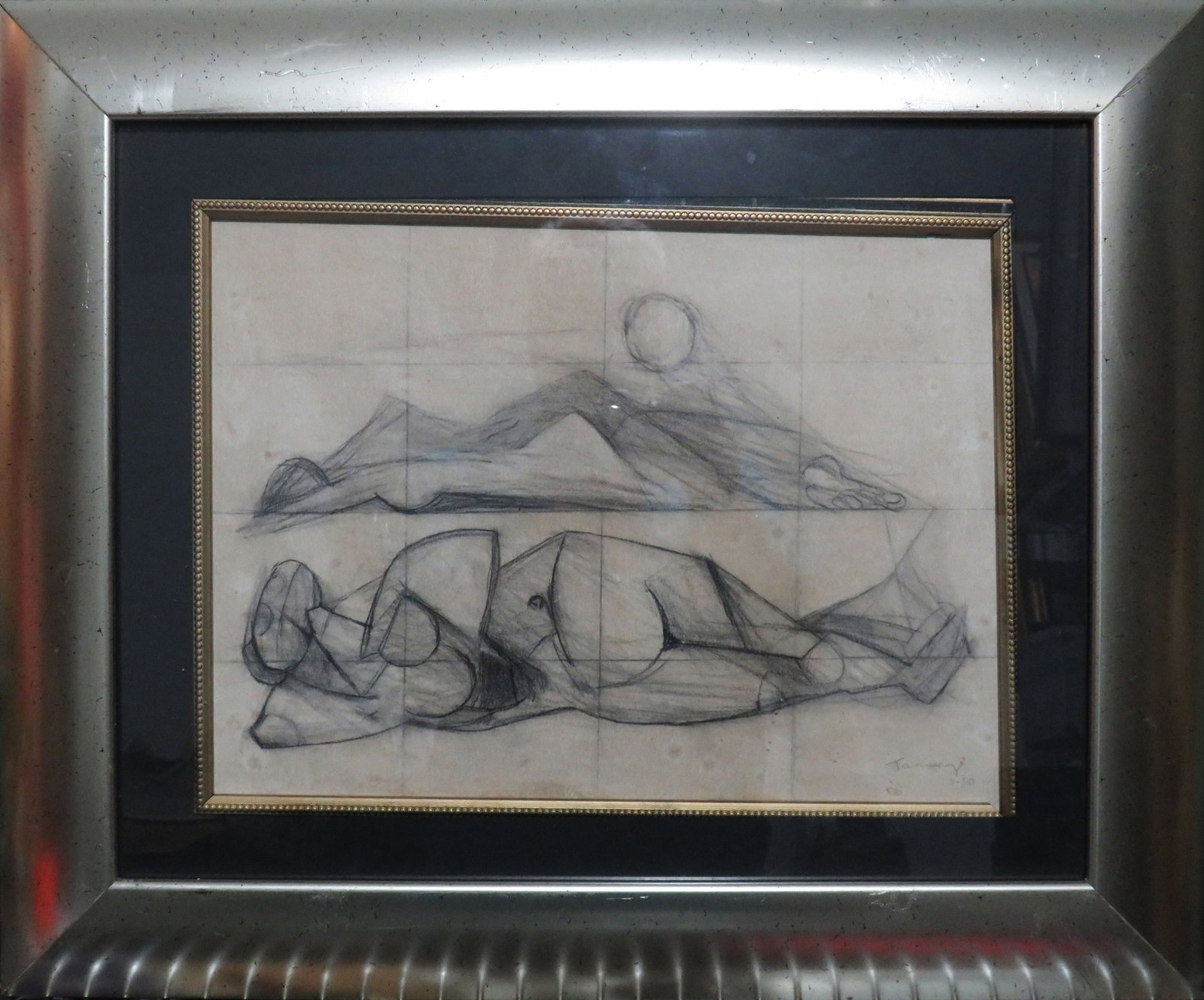 charcoal on paper signed Tamayo: 11.50" x 15.50' excellent condition. manner of